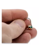Oro rosa antiguo original de 14k Esmeralda Pendientes Artesanía vintage vec056r